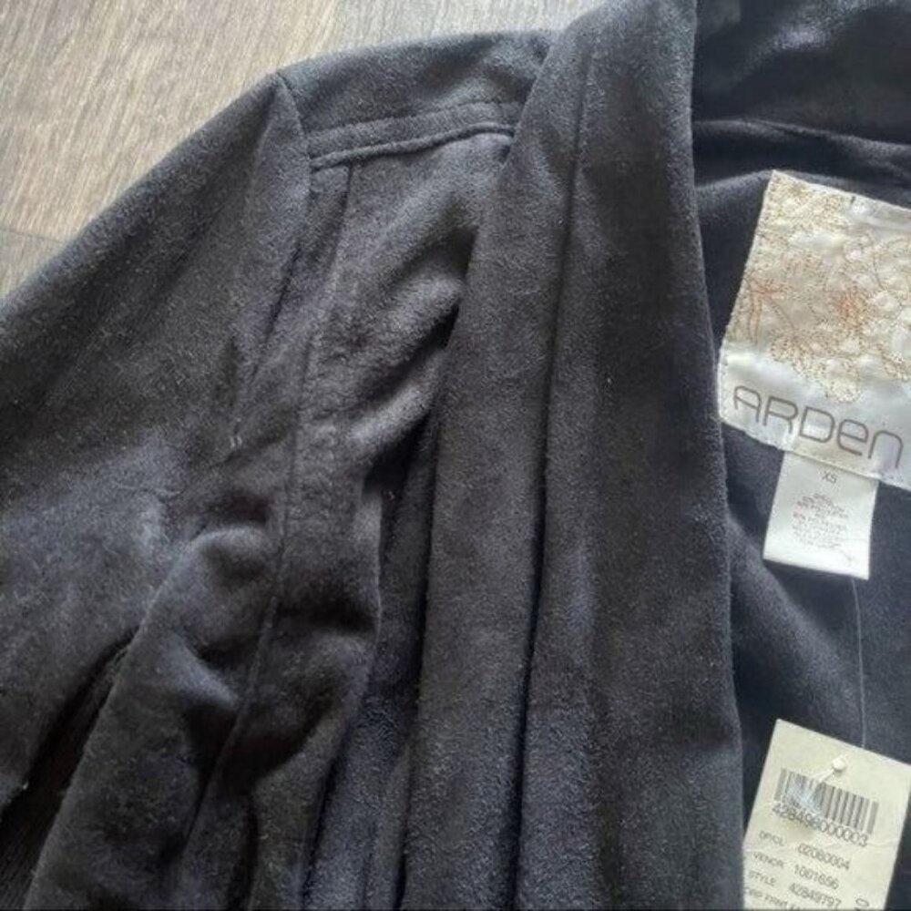 Arden B Black Suede Cropped Open Jacket Size XS - Picture 6 of 10
